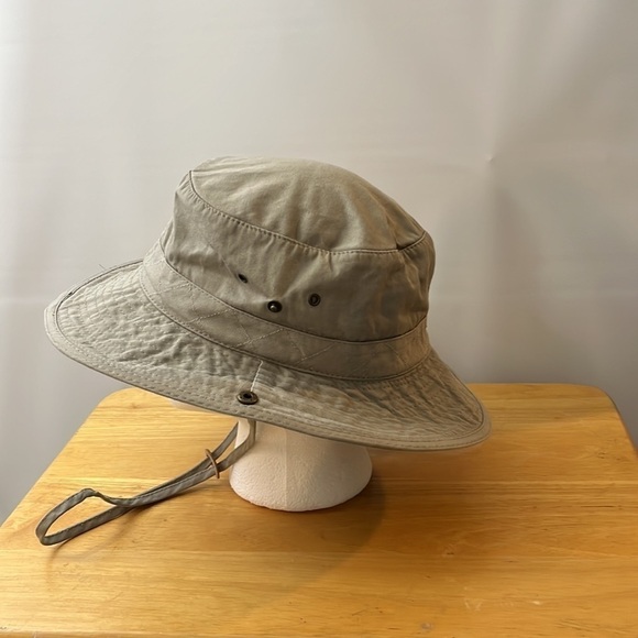 𝅺DPC Sun hat 100% , tan , chin strap, in good condition - Picture 2 of 7